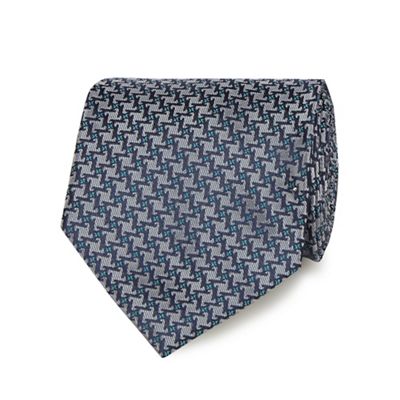 Silver patterned tie